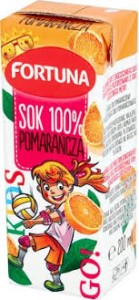 SOK FORTUNA POMARAŃCZA 100% B/CUK BARBIE 200ML KARTONIK