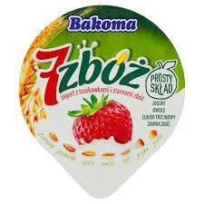 JOGURT OWOC 7 ZBÓŻ TRUSKAWKA 300G BAKOMA