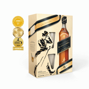 JOHNNIE WALKER BLACK 40% 0,7L +2SZKL