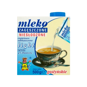 MLEKO ZAGESZCZ N/SŁ LIGHT 4% 500G GOSTYŃ