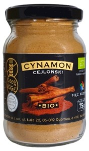 CYNAMON CEJLOŃSKI MIELONY B/GLUT BIO 75G PIĘĆ PRZEMIAN