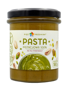 KREM Z PISTACJI PRAŻONYCH 100% B/GLUT 180G PIĘĆ PRZEMIAN