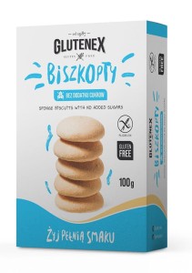 BISZKOPTY BEZ DOD CUKRU B/GLUT 100G GLUTENEX
