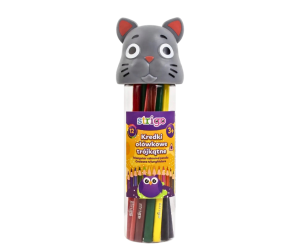 KREDKI OŁÓWKOWE 12 KOLORÓW KOTEK STRIGO
