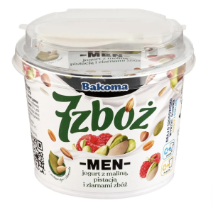 JOGURT 7 ZBÓŻ MEN PISTACJA MALINA TOPER 300G BAKOMA