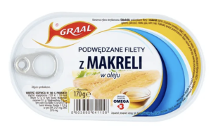 FILETY Z MAKRELI W OLEJU PODWĘDZANE 170G GRAAL