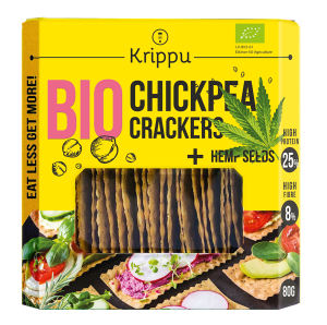 KRAKERSY PROT CIECIERZYCY KONOPI BIO 80G KRIPPU