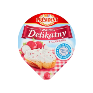 TWARÓG PRESIDENT DELIKAT Z RZODKIEWKĄ 150G LACTALIS