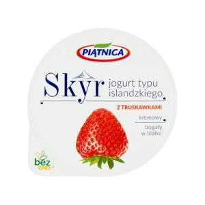 JOGURT SKYR Z TRUSKAWKAMI 150G PIĄTNICA