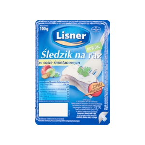 ŚLEDZIK NA RAZ W ŚMIETANIE 100G LISNER