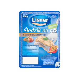ŚLEDZIK NA RAZ SOS MUSZTARDA 100G LISNER