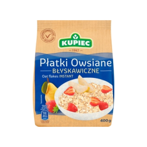 PŁATKI OWSIANE BŁYSKAWICZNE FOLIA 400G KUPIEC