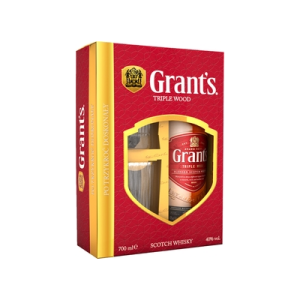GRANT'S WHISKY TRIPLE WOOD 40% 0,7L +2SZKL