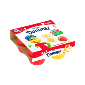 DANONKI MEGA TRUSKAWKA WANILIA BANAN 4*90G DANONE