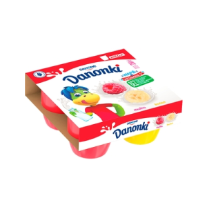 DANONKI MEGA MALINA BANAN 4*90G DANONE