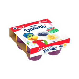 DANONKI PNP JAGODA WANILIA 4*90G DANONE