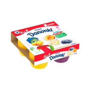 DANONKI MEGA BRZOSKWINIA GRUSZKA JAGODA 4*90G DANONE