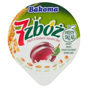 JOGURT OWOC 7 ZBÓŻ ŚLIWKA 150G BAKOMA