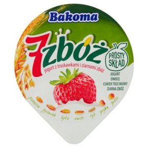JOGURT OWOC 7 ZBÓŻ TRUSKAWKA 150G BAKOMA