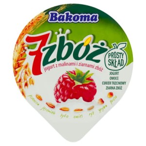 JOGURT OWOC 7 ZBÓŻ MALINA 300G BAKOMA