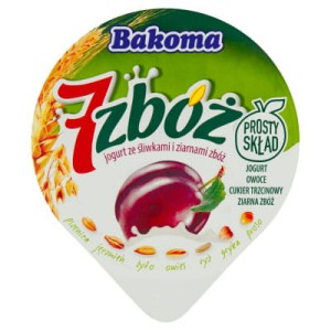 JOGURT OWOC 7 ZBÓŻ ŚLIWKA 320G BAKOMA