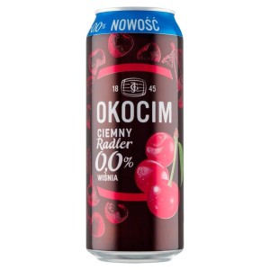 OKOCIM RADLER CIEMNA WIŚNIA 0,0% 500ML PUSZKA